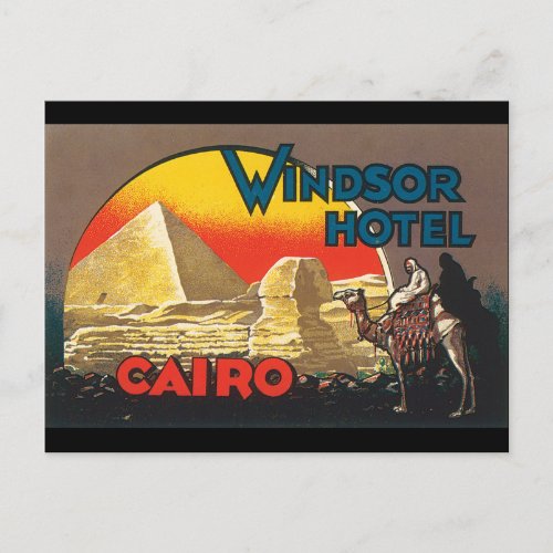 Windsor Hotel Cairo_Vintage Travel Poster Artwork Postcard