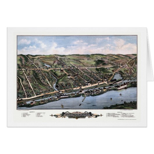 Windsor Locks, CT Panoramic Map - 1877 Cards (Front Horizontal)