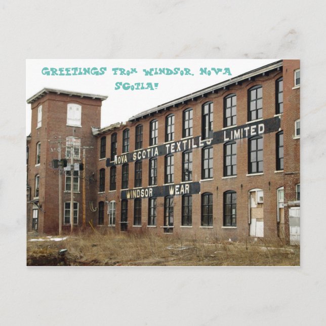 Windsor, Nova Scotia Textiles Mill Postcard (Front)