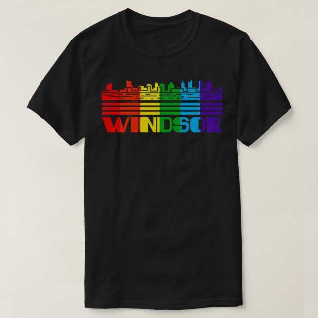 Windsor Pride  Windsor LGBT Gift LGBTQ Supporter T T-Shirt (Design Front)