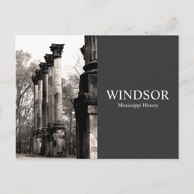 Windsor Ruins - Mississippi History Postcard (Front)