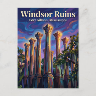 Windsor Ruins Mississippi Postcard