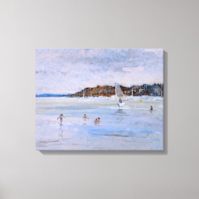Windsurfer and Bathers Canvas Print (Front)