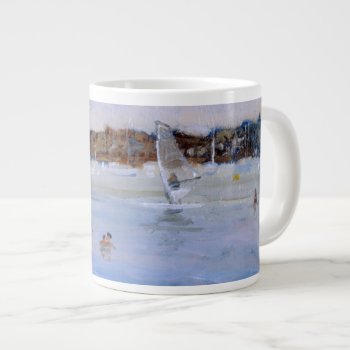 Windsurfer And Bathers Large Coffee Mug by BridgemanStudio at Zazzle