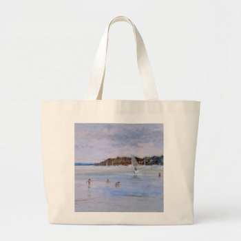 Windsurfer And Bathers Large Tote Bag by BridgemanStudio at Zazzle