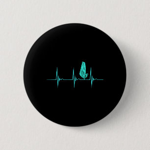Windsurfer Heartbeat Ekg Pulse Water Sport Windsur Button