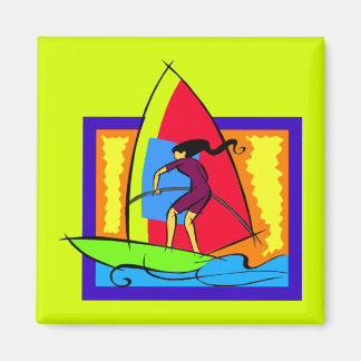 Windsurfer Ocean Sports Boat Surf Waves Magnet