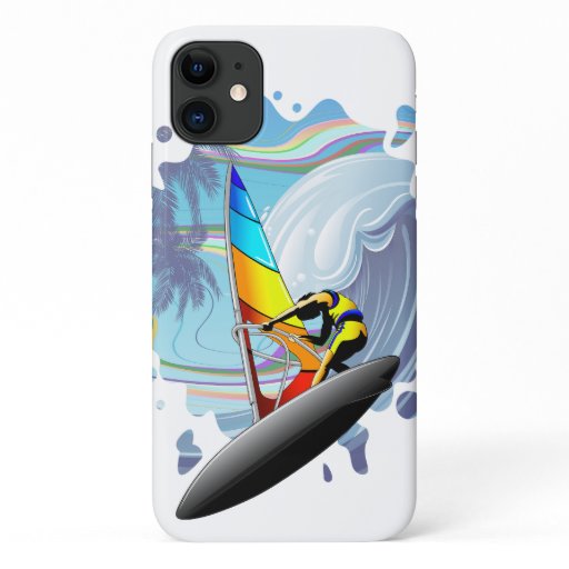 WindSurfer on Big Ocean Waves iPhone 11 Case