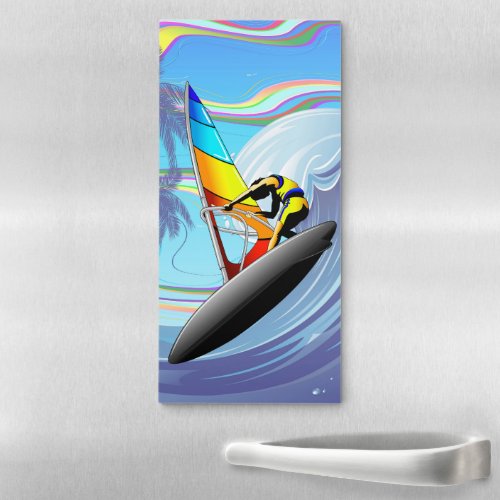 WindSurfer on Big Ocean Waves Magnetic Notepad