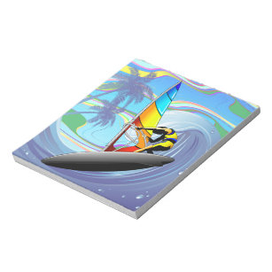 WindSurfer on Big Ocean Waves Notepad