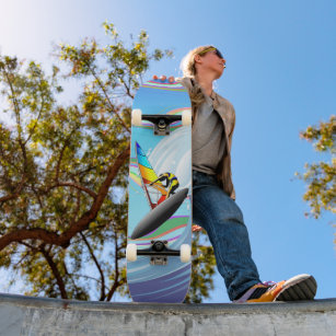 WindSurfer on Big Ocean Waves Skateboard