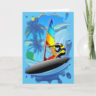 WindSurfer on Ocean Waves Greeting Card