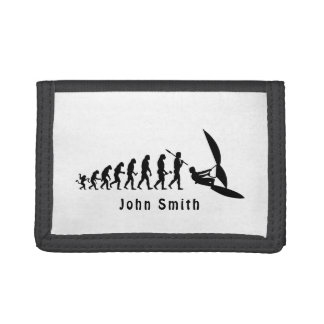 Windsurfer theory of evolution in water sports trifold wallet