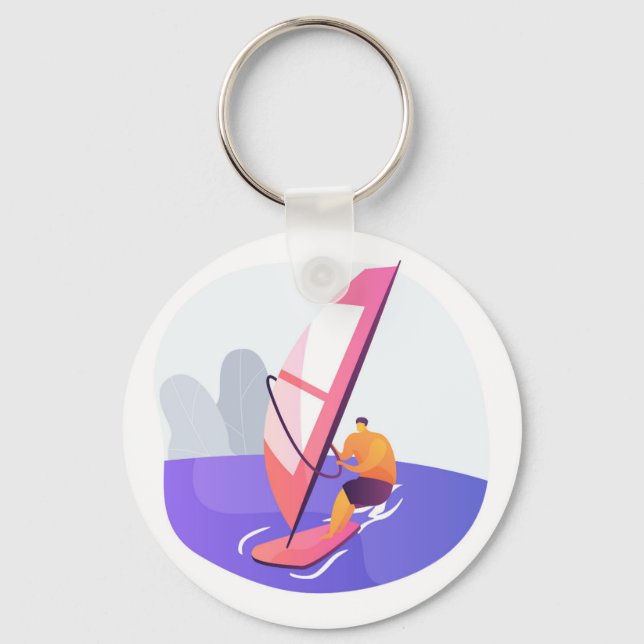 Windsurfer windsurfing keychain (Front)