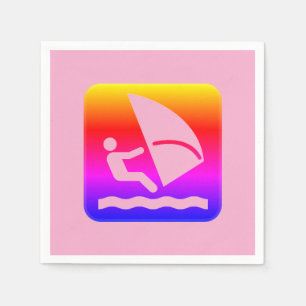 Windsurfer - Windsurfing Rainbow Water Sports Napkins