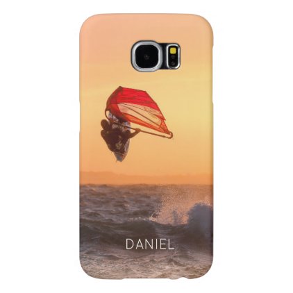 Windsurfing At Sunset Surfer Sailboarding Samsung Galaxy S6 Case