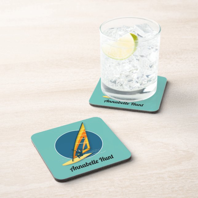 Windsurfing Beverage Coaster (Right Side)