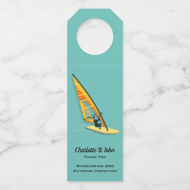 Windsurfing Bottle Hanger Tag (Front)