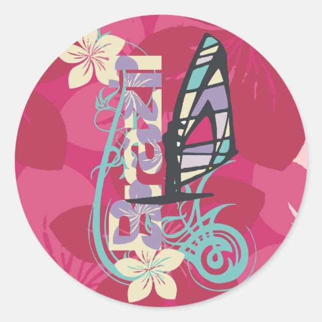 Windsurfing Brazil T-shirts and Gifts Classic Round Sticker (Front)