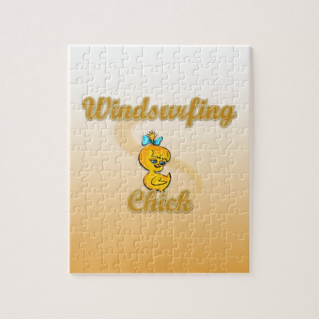 Windsurfing Chick Jigsaw Puzzle (Vertical)