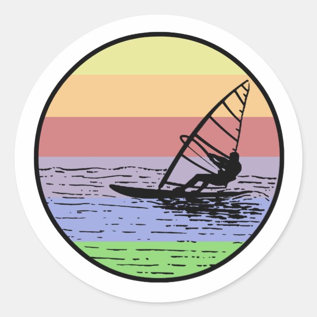 Windsurfing Classic Round Sticker (Front)