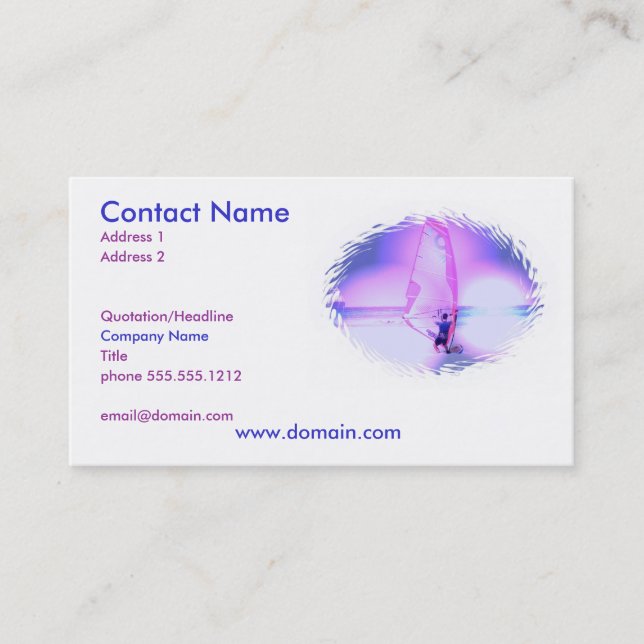 Windsurfing Color Business Card (Front)