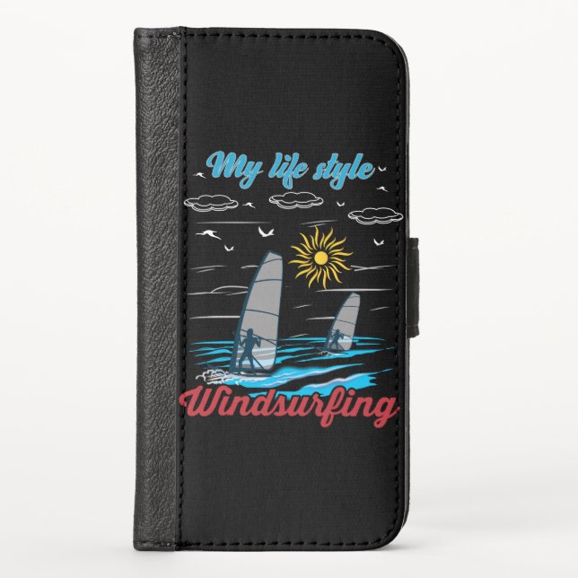 Windsurfing Is My Life Style iPhone Wallet Case (Front)