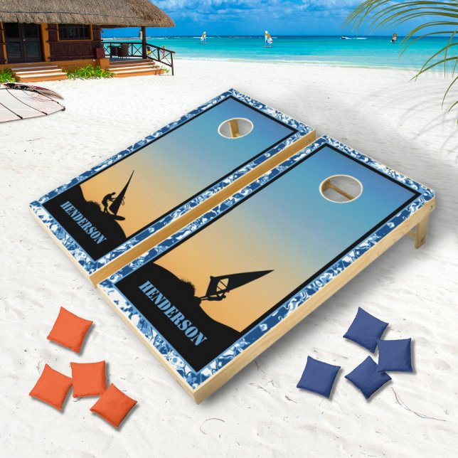 Windsurfing Ocean Waves Cornhole Set (Creator Uploaded)