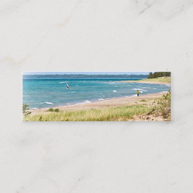 Windsurfing on Lake Michigan Mini Business Card (Front)