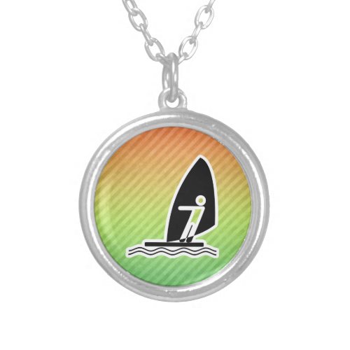 Windsurfing Silver Plated Necklace