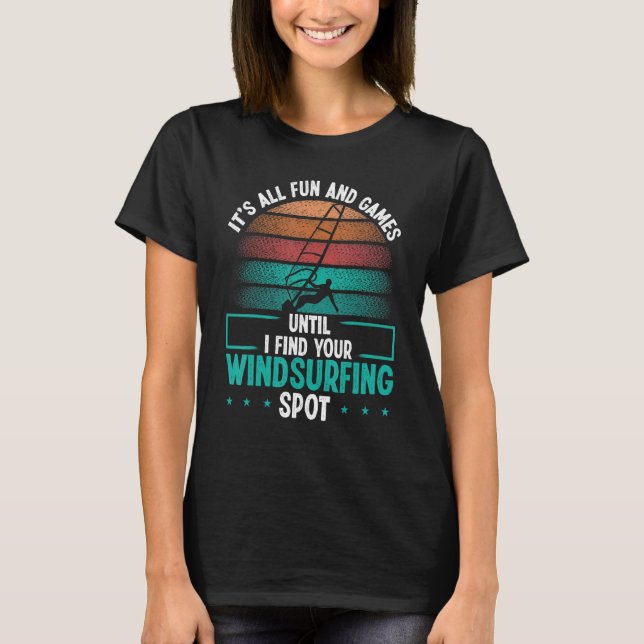 Windsurfing Spot Windsurf Board Funny Windsurfer S T-Shirt (Front)