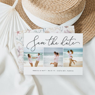 Windswept Beach Wedding Save the Date Photo