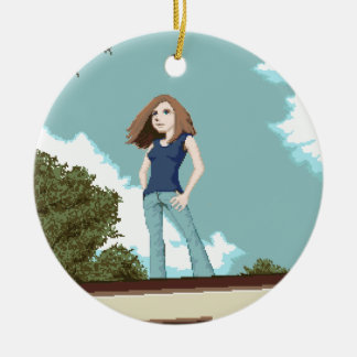 windswept ceramic ornament