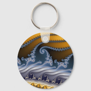 Windswept Fractal Art Keychain