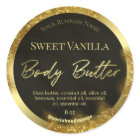 Windswept Glitter Black Gold Body Butter Labels