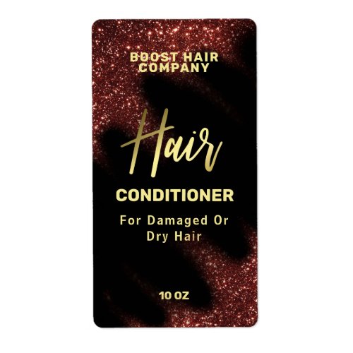 Windswept Glitter Black Hair Care Product Labels