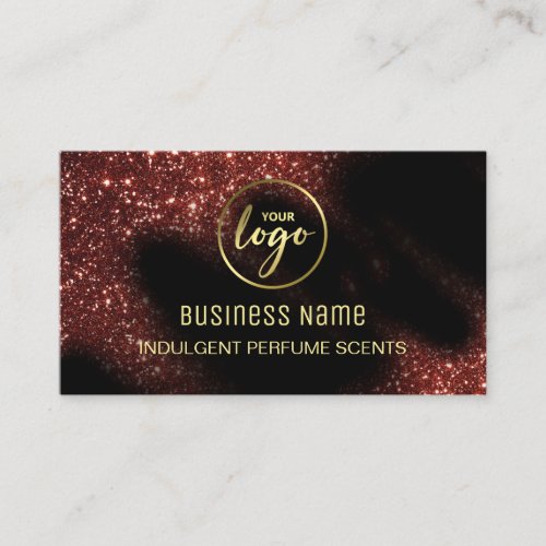 Windswept Glitter Red And Black Perfume Business Card