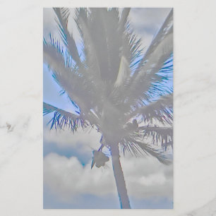 Windswept palm tree stationary paper