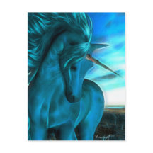 Windswept Unicorn in Azure