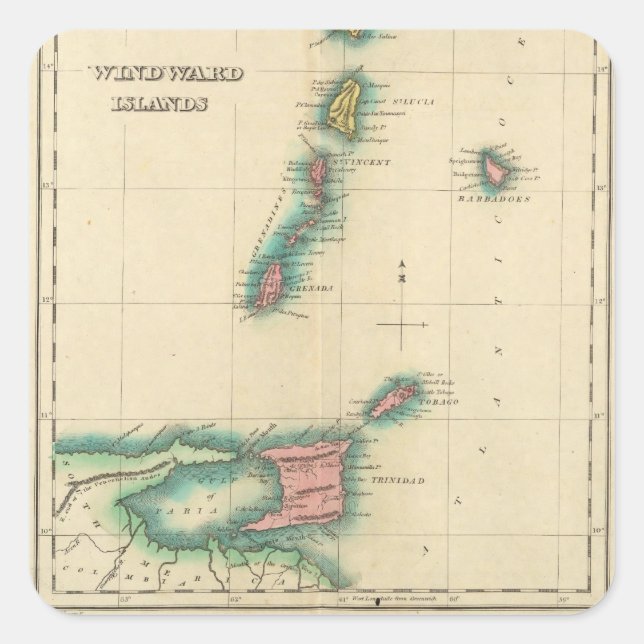 Windward Islands Square Sticker (Front)