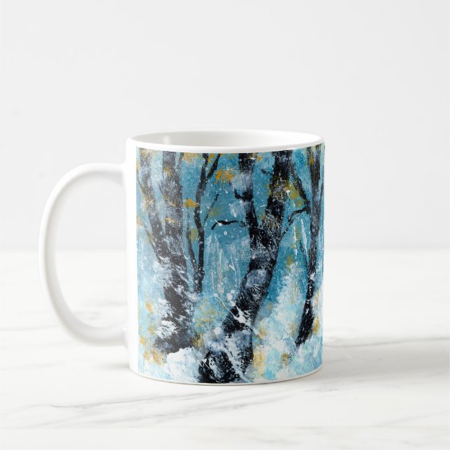 Windy and snowy coffee mug (Left)