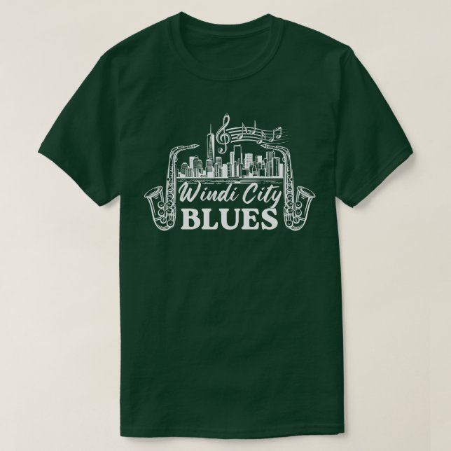 Windy City Blues Skyline TShirt (Design Front)