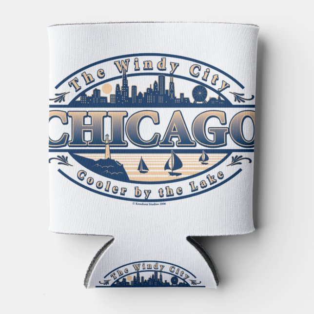 windy city chicago can cooler (Front)