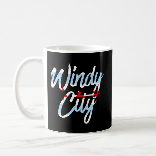 Windy City Custom Cursive Font Chicago Flag Coffee Mug
