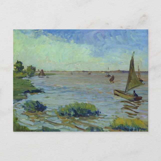 Windy Day on the Elbe, 1911 Postcard (Front)
