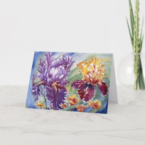 Windy Iris Blank Notecard