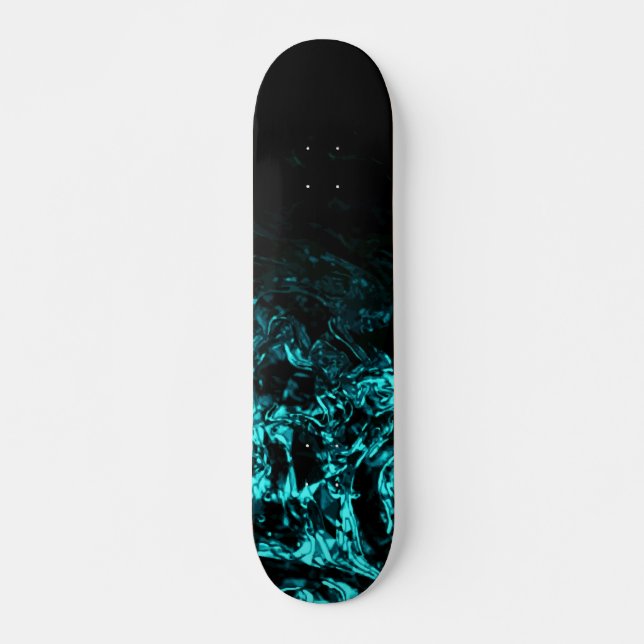 Windy Nite turquoise blue black Skateboard (Front)