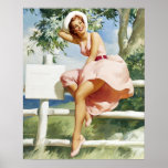 Windy On Fence Pin Up Poster at Zazzle