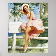 Windy On Fence Pin Up Poster at Zazzle