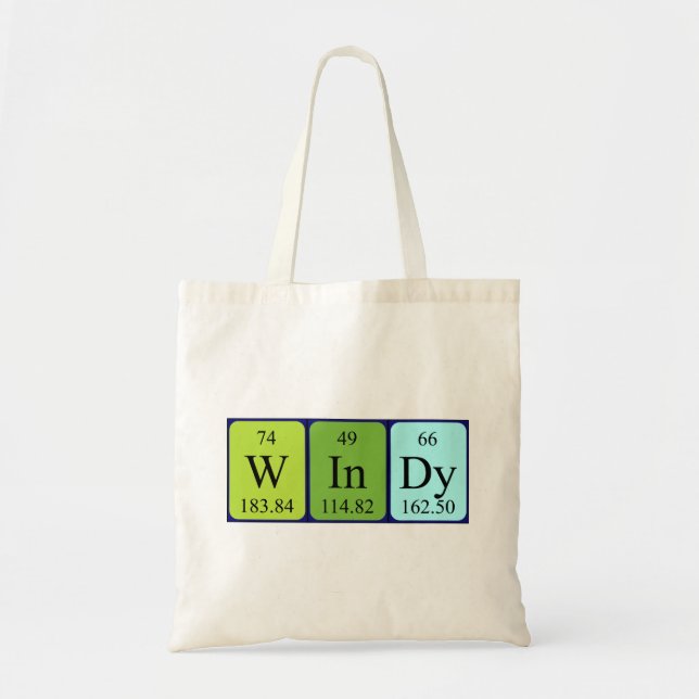 Windy periodic table name tote bag (Front)